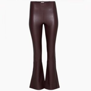 Aritzia Wilfred Roma Faux Leather Pant Purple Flare Leg Size 6
